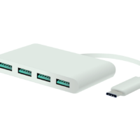 4-Port USB-A 3.0 Hub with USB-C Male Connector