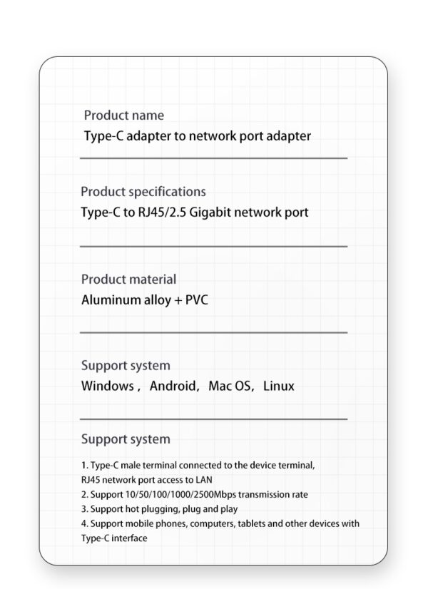 USB C to RJ45 2.5 Gigabit Ethernet Adapter - Image 2