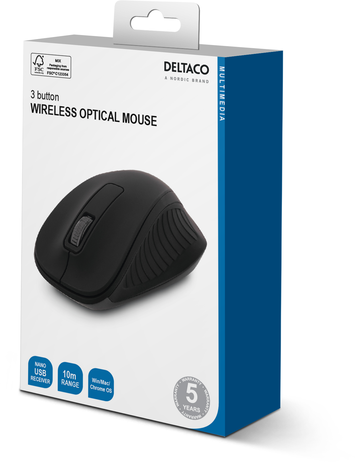 Wireless Optical Mouse 2.4GHz 1200 DPI 3-Button Black