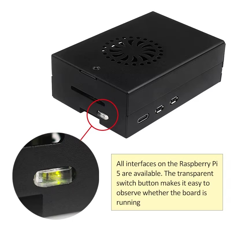 Raspberry Pi 5 Aluminum Alloy Case with Passive Cooling. Case only - Image 3