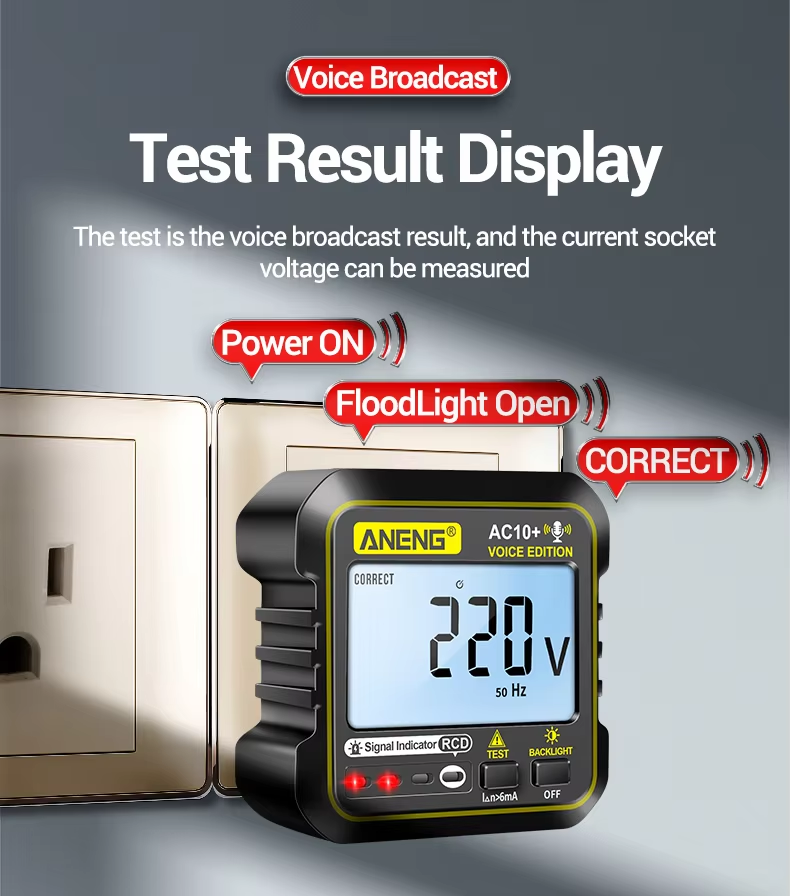 ANENG AC10+ Digital Display Multimeter Socket Tester