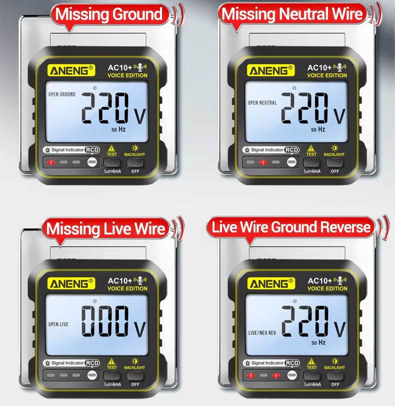 ANENG AC10+ Digital Display Multimeter Socket Tester