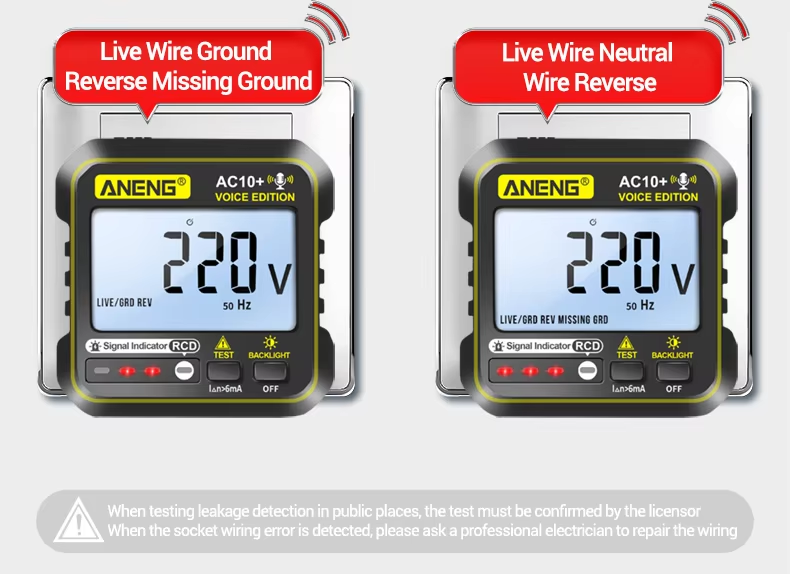 ANENG AC10+ Digital Display Multimeter Socket Tester