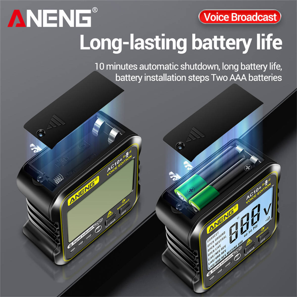 ANENG AC10+ Digital Display Multimeter Socket Tester