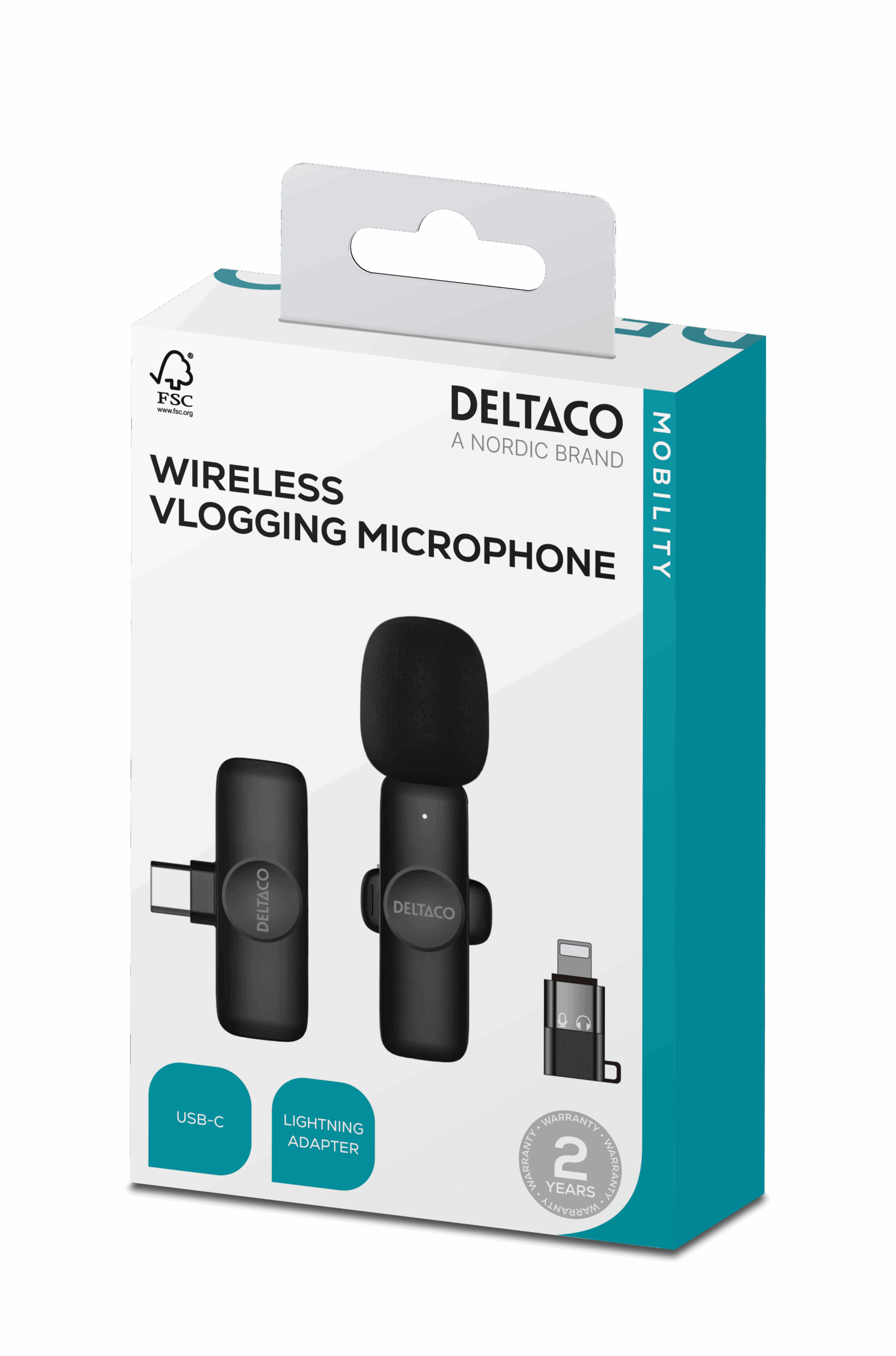 Wireless vlogging microphone