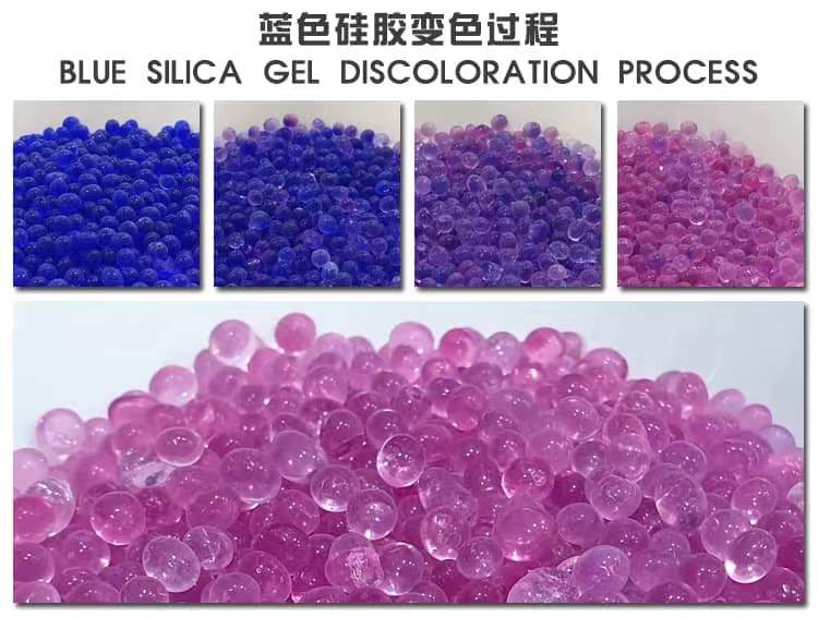 Blue indicating silica gel beads