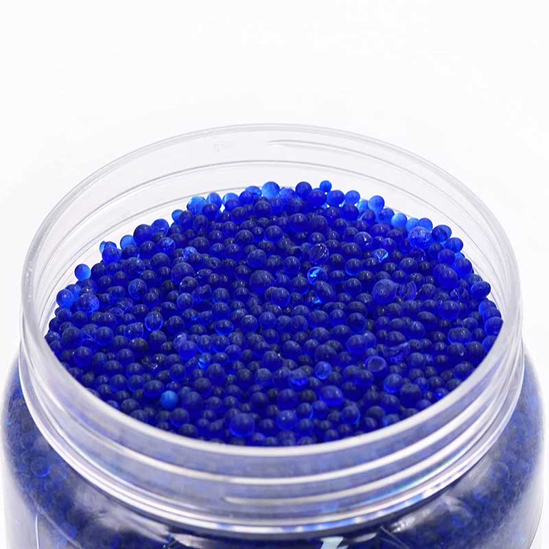 Blue indicating silica gel beads