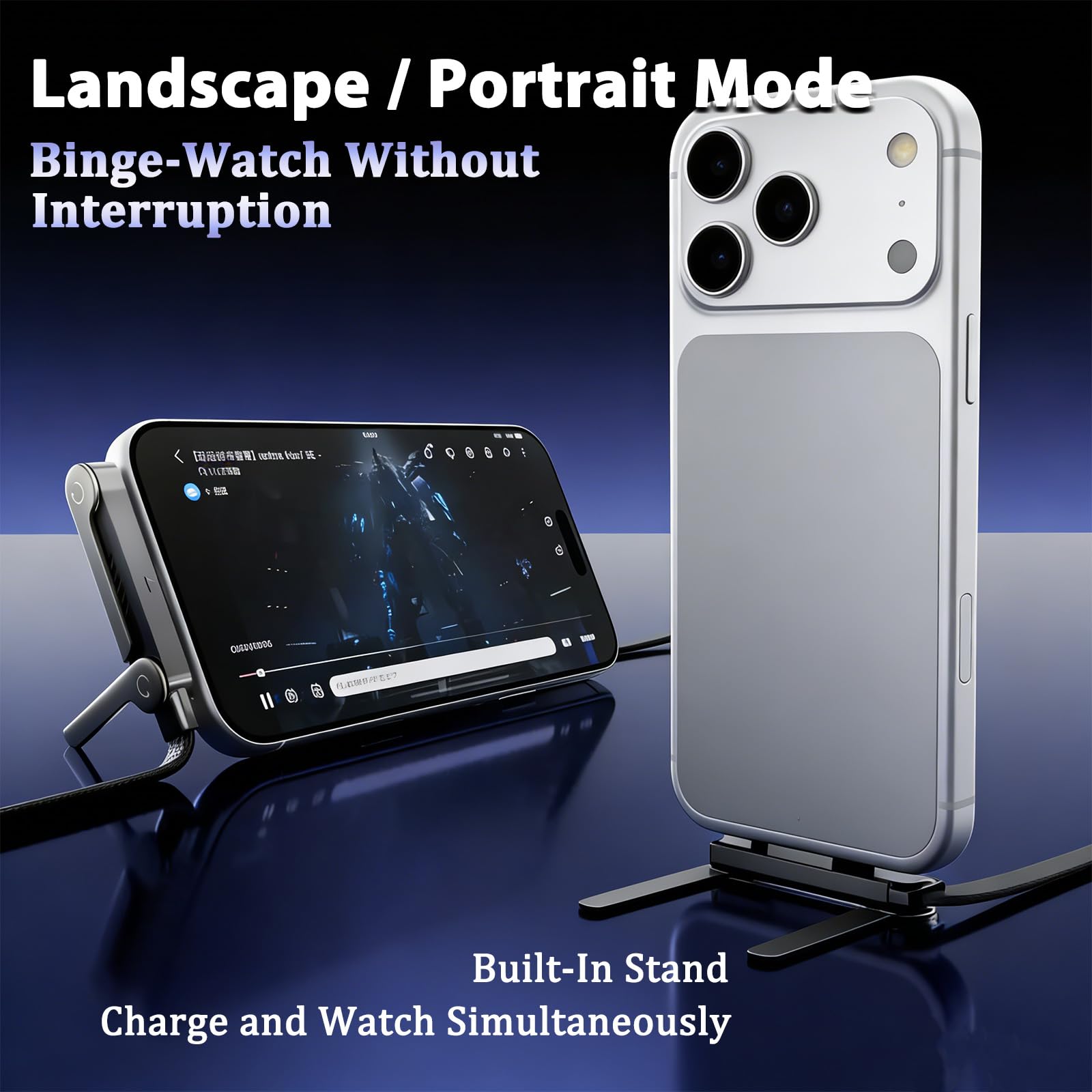 USB-C to USB-C 240W Super Fast Charging data Cable with Foldable Stand (1.5m) - Image 7