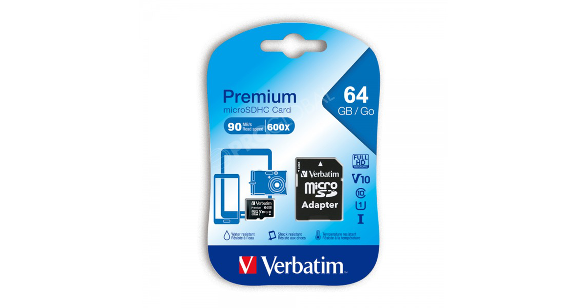 Verbatim 64GB Micro SDXC Class 10 Memory Card with SD Adapter - Image 2